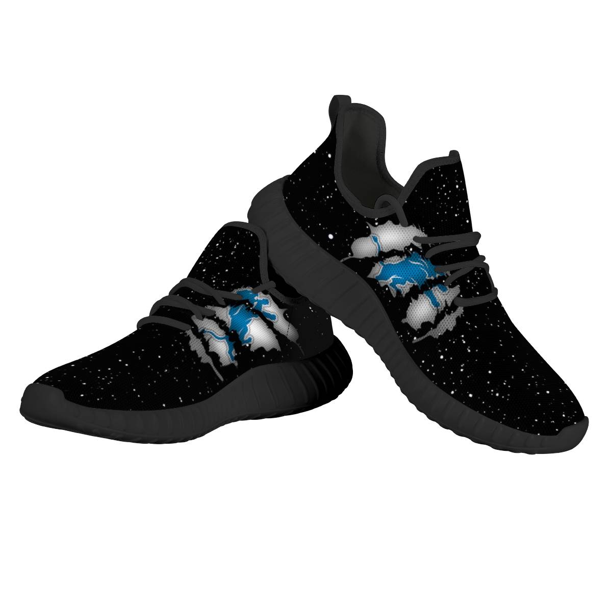 Women's NFL Detroit Lions Mesh Knit Sneakers/Shoes 001